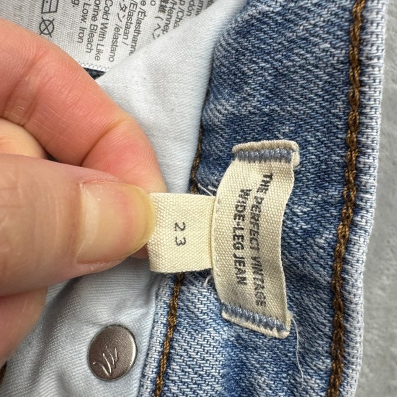Madewell Jeans Women 23 Blue The Perfect Vintage Wide-Leg Jean High Rise Denim - Picture 3 of 16